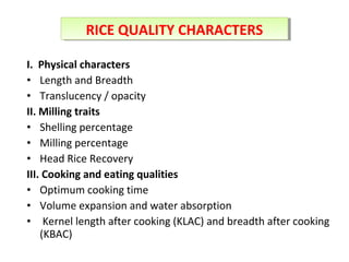 Quality analysis in rice | PPT
