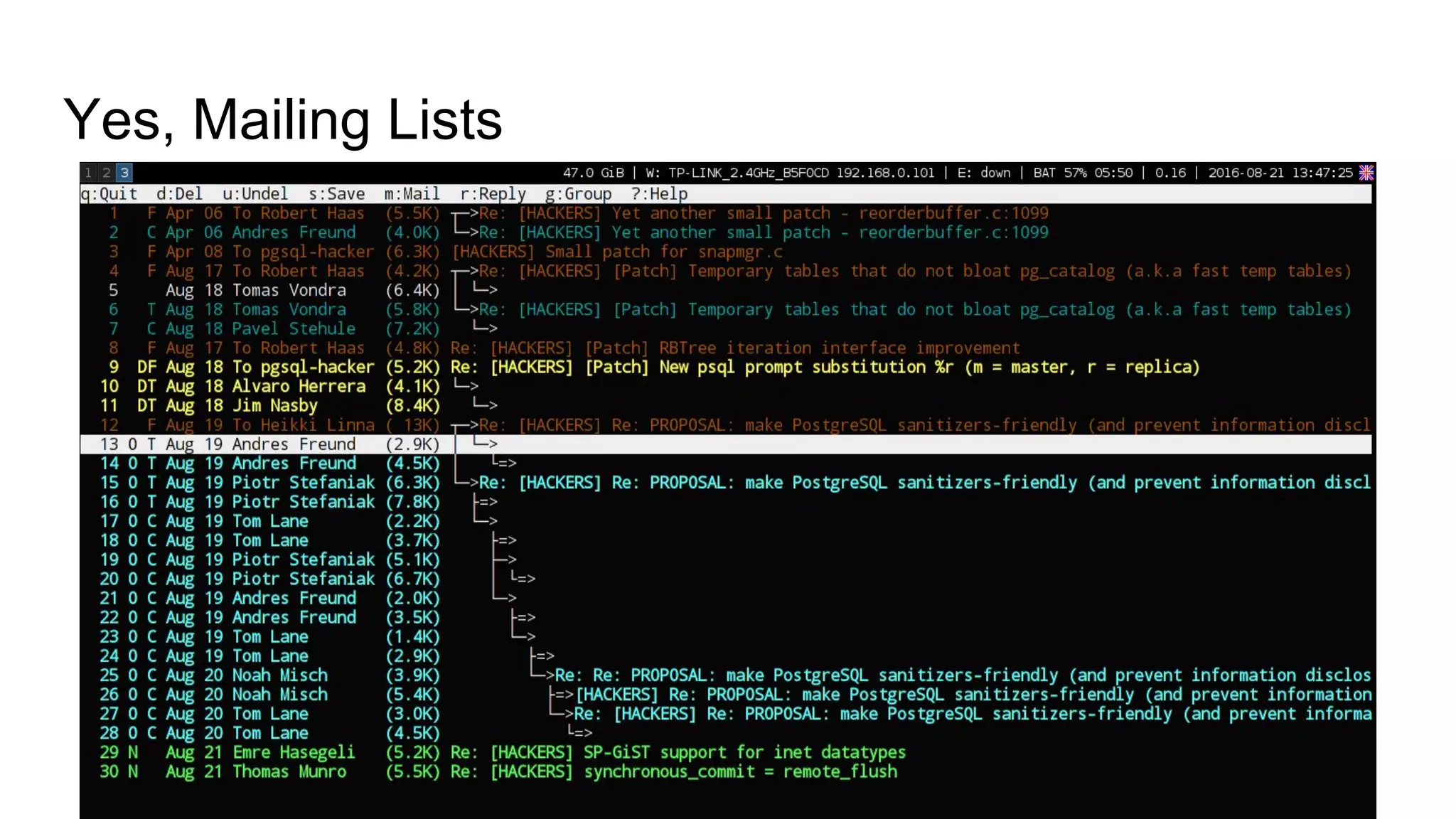 Yes, Mailing Lists 