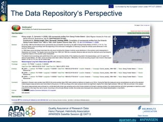 Co-funded by the European Union under FP7-ICT-2009-6



The Data Repository‘s Perspective




           Quality Assurance...