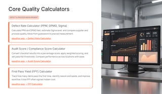 Quality Audit Calculators - convert audit data into clear metrics like ...