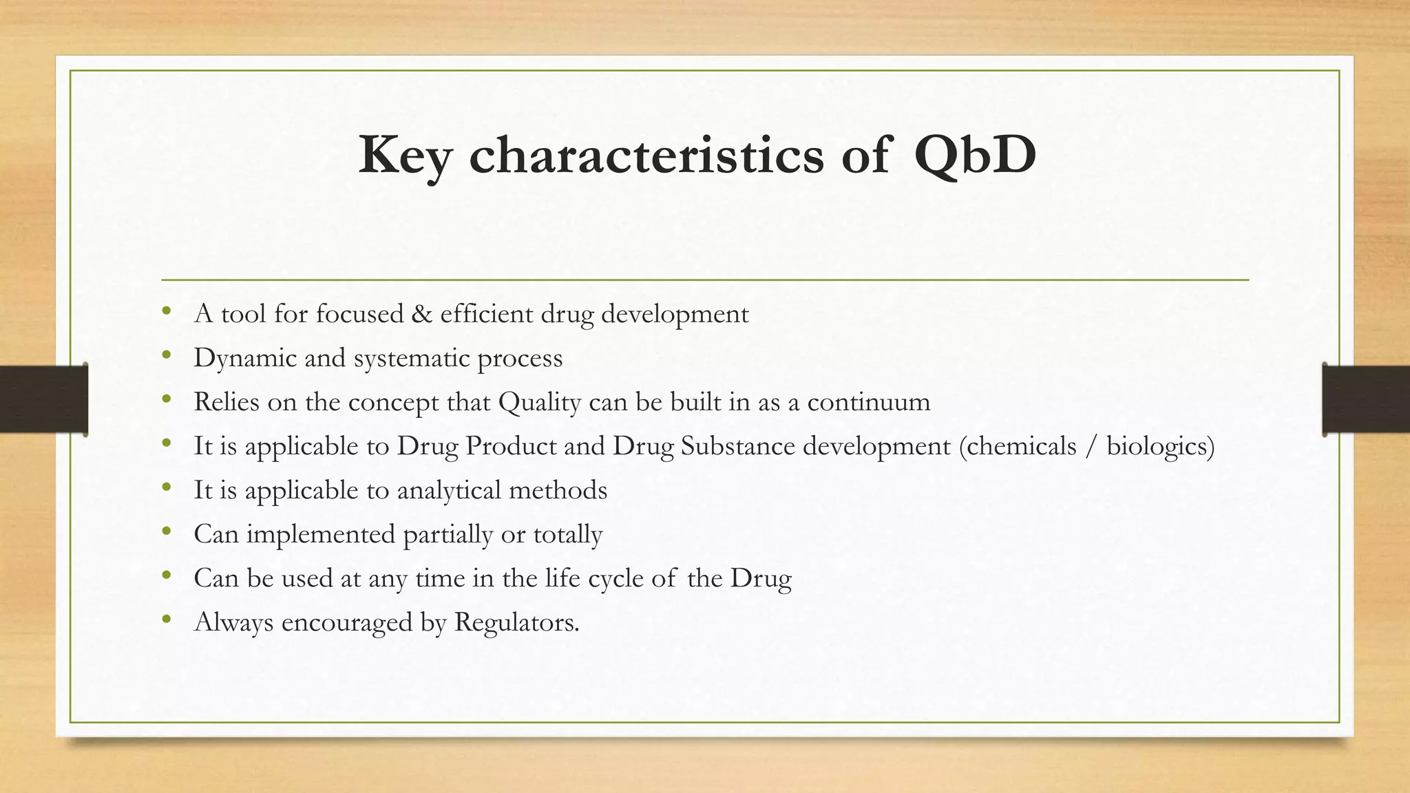 Quality by-design in pharmaceutical development | PPTX