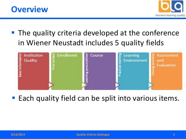Quality Criteria Presentation
