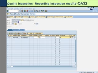 Quality Inspection- Recording Inspection results-QA32
 