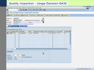 Quality Inspection - Usage Decision-QA32
 