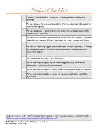 Quality Improvement Project Guide