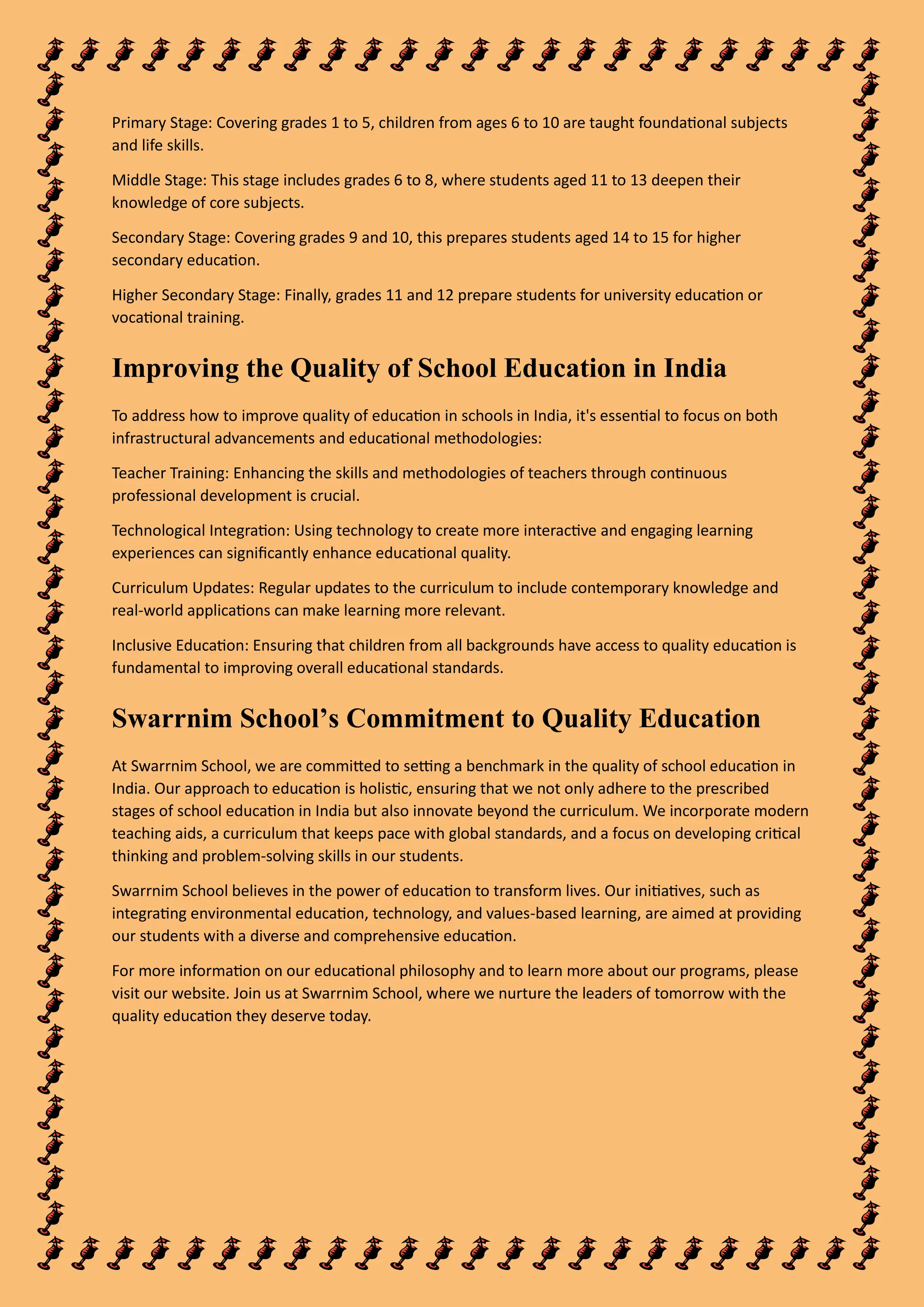 Enhancing the Quality of School Education in India | PDF