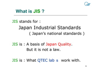 Sos Jis Quality and Compliance in Japan and JIS overview | PPT