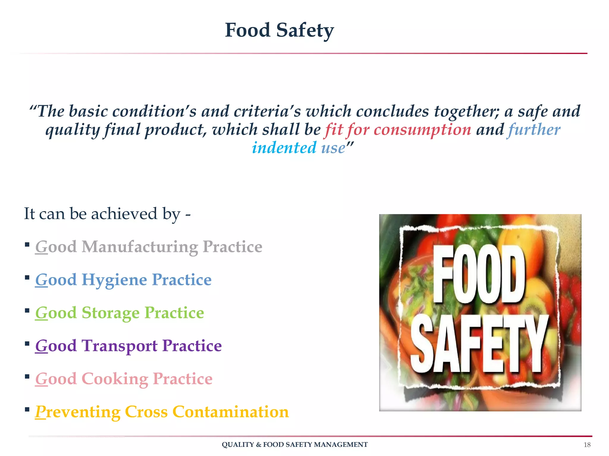 Quality and food safety management | PPT