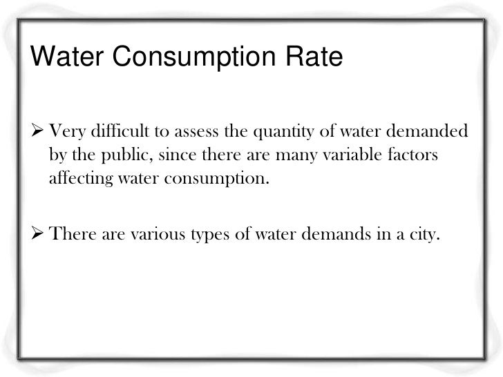 Quality and quantity of water m1
