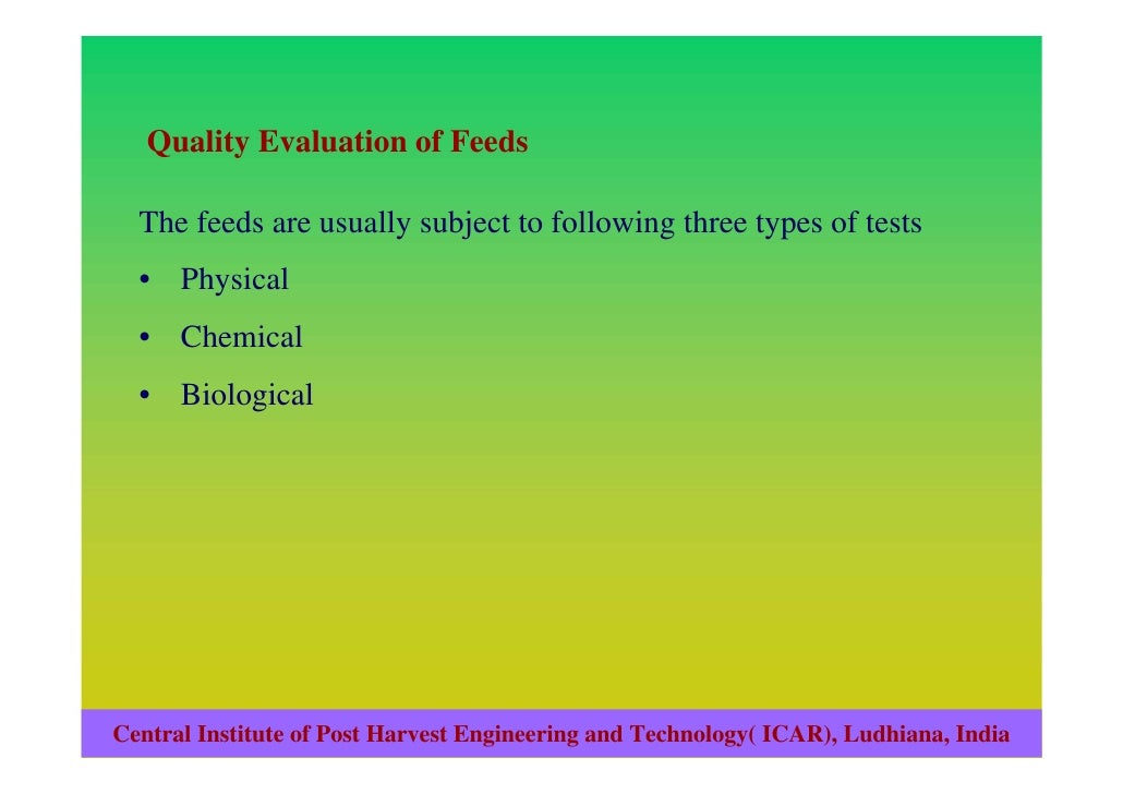Quality and safety of animal feed in india