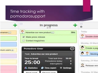 Time tracking with
pomodorosupport
 