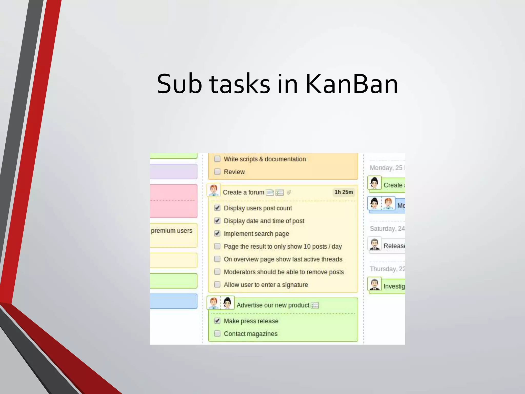 Sub tasks in KanBan
 