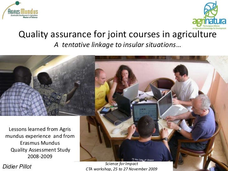 Quality assurance for joint courses in agriculture A tentative linkage