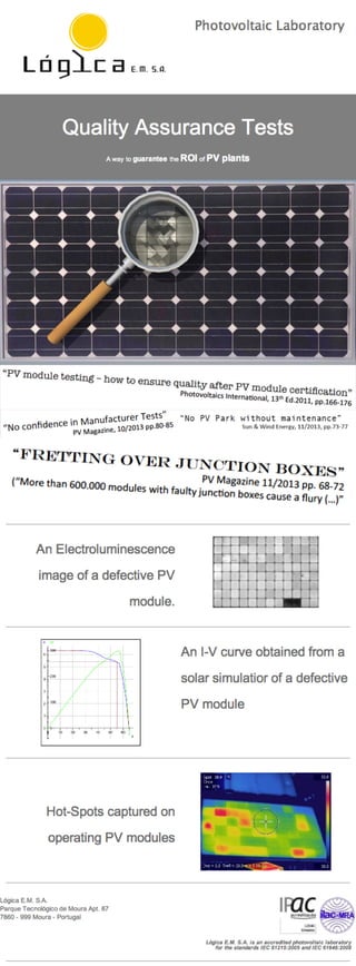 Quality Assurance Tests - PV Modules