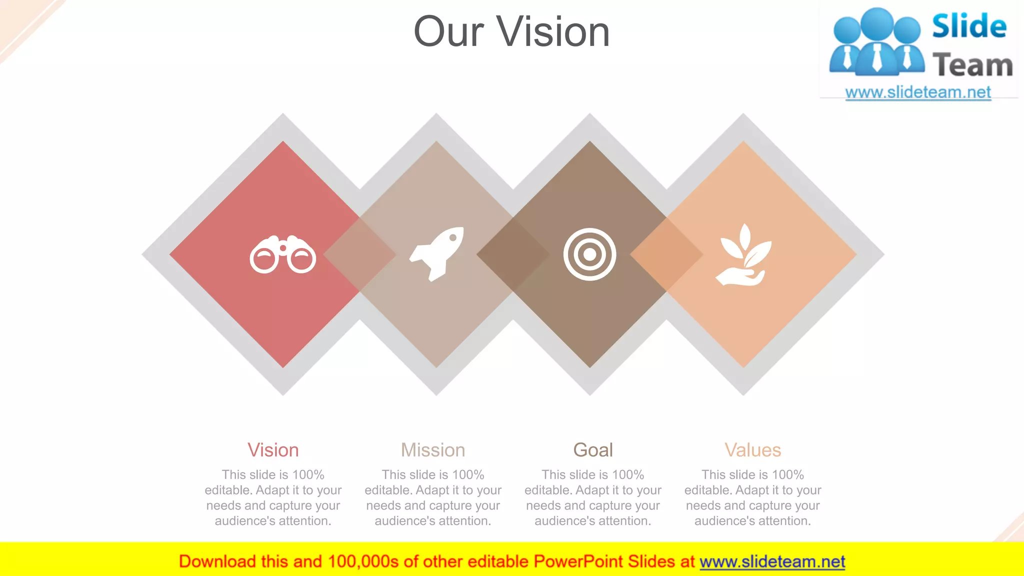 Our Vision
39
This slide is 100%
editable. Adapt it to your
needs and capture your
audience's attention.
Vision
This slide is 100%
editable. Adapt it to your
needs and capture your
audience's attention.
Mission
This slide is 100%
editable. Adapt it to your
needs and capture your
audience's attention.
Goal
This slide is 100%
editable. Adapt it to your
needs and capture your
audience's attention.
Values
 