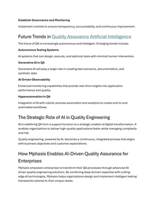 Quality Assurance Artificial Intelligence: Transforming Enterprise ...