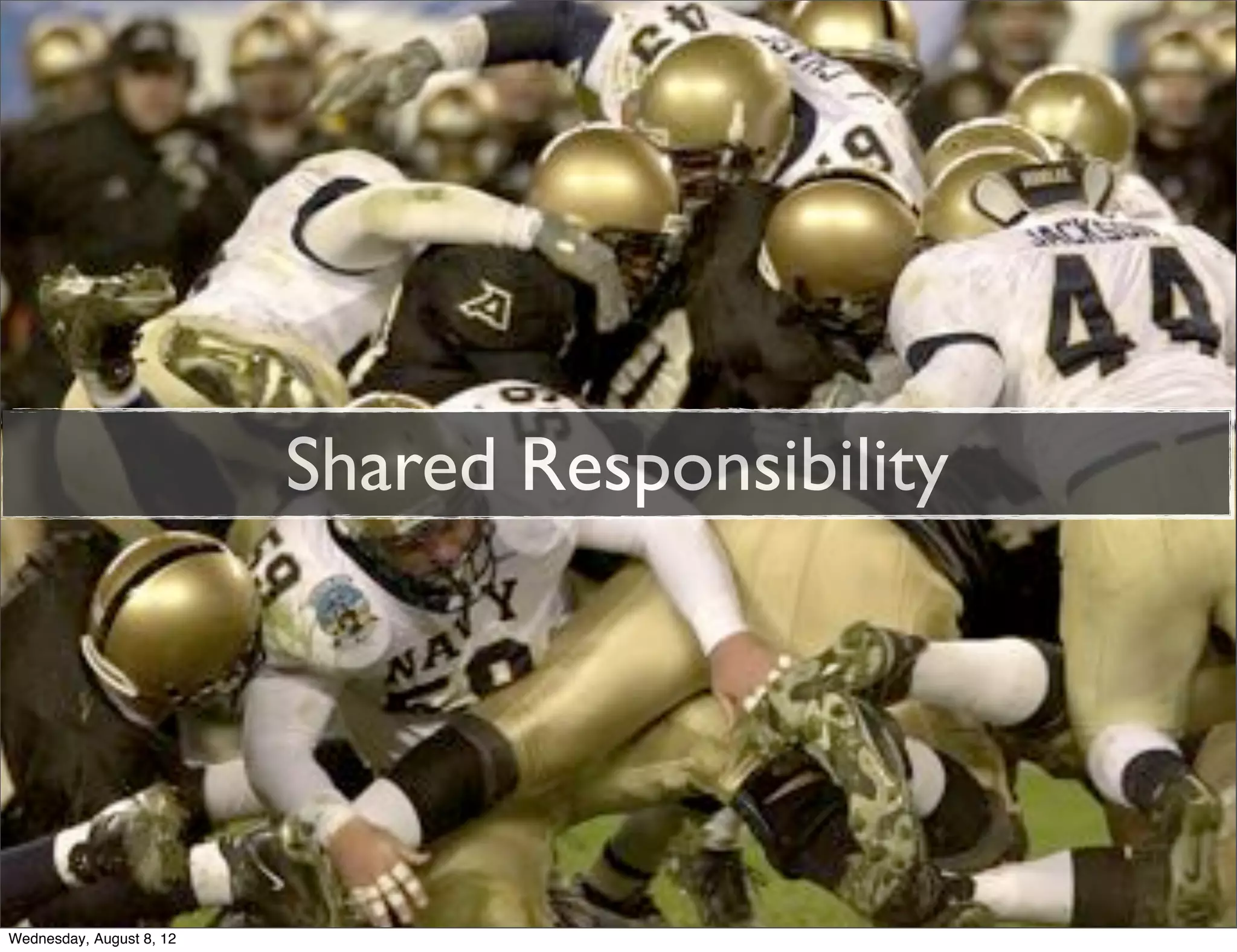 Shared Responsibility




Wednesday, August 8, 12
 