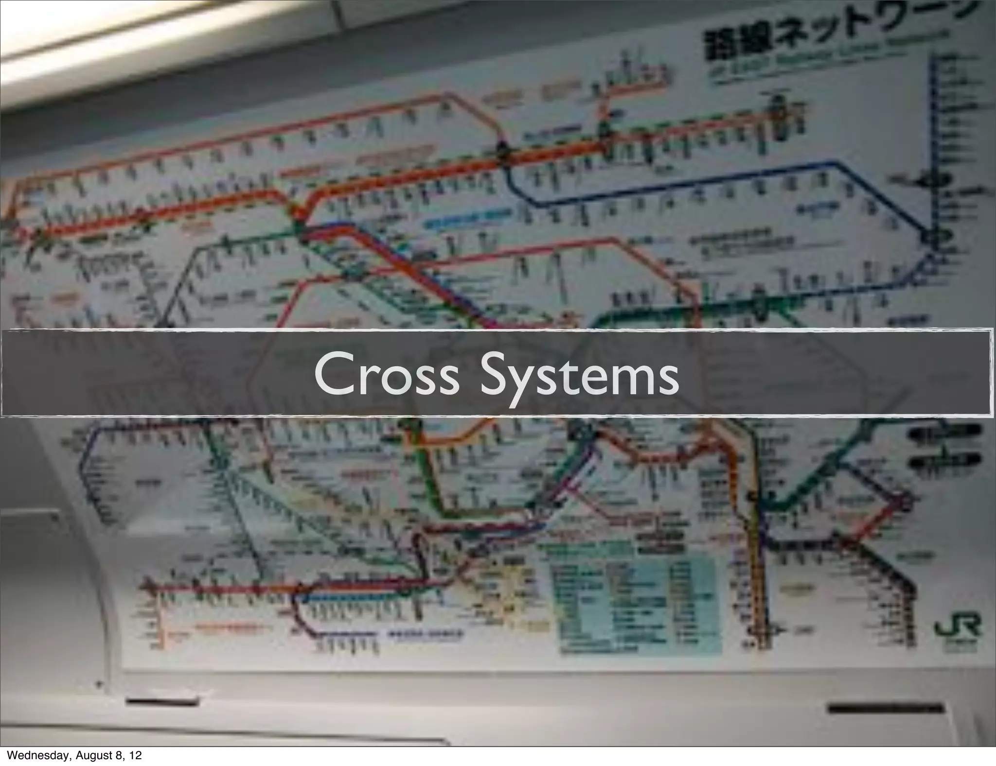 Cross Systems




Wednesday, August 8, 12
 