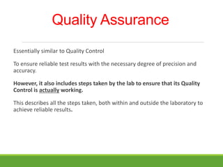Quality assurance in haematology | PPTX