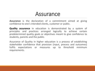 Quality Assurance in HEIs. and Accreditation | PPT | Professional ...