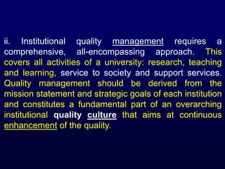 Quality Assurance in Higher Education | PPT