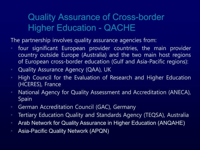 Quality Assurance in Higher Education | PPT | Education industry ...
