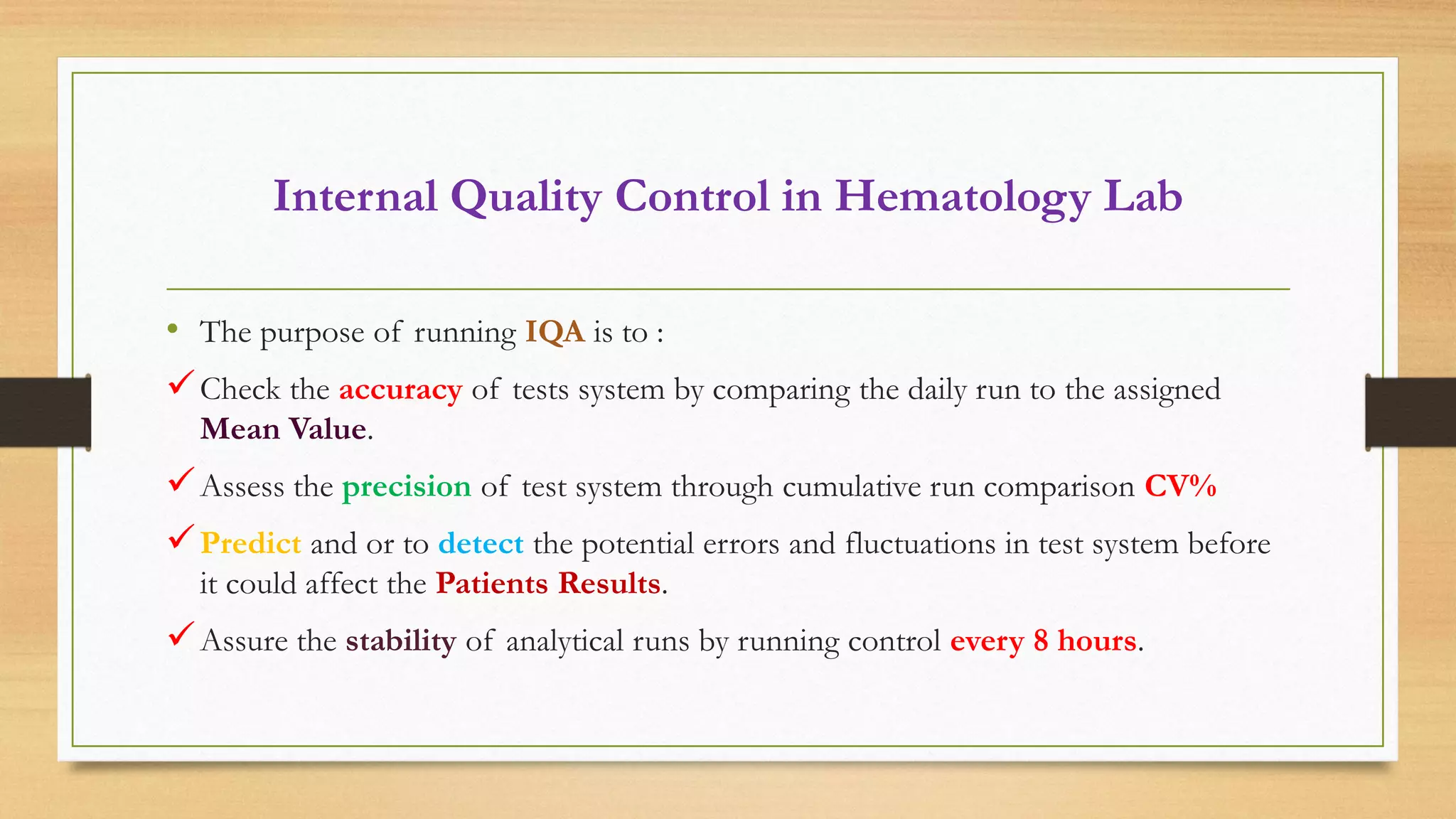 Quality Assurance in Hematology laboratory | PDF
