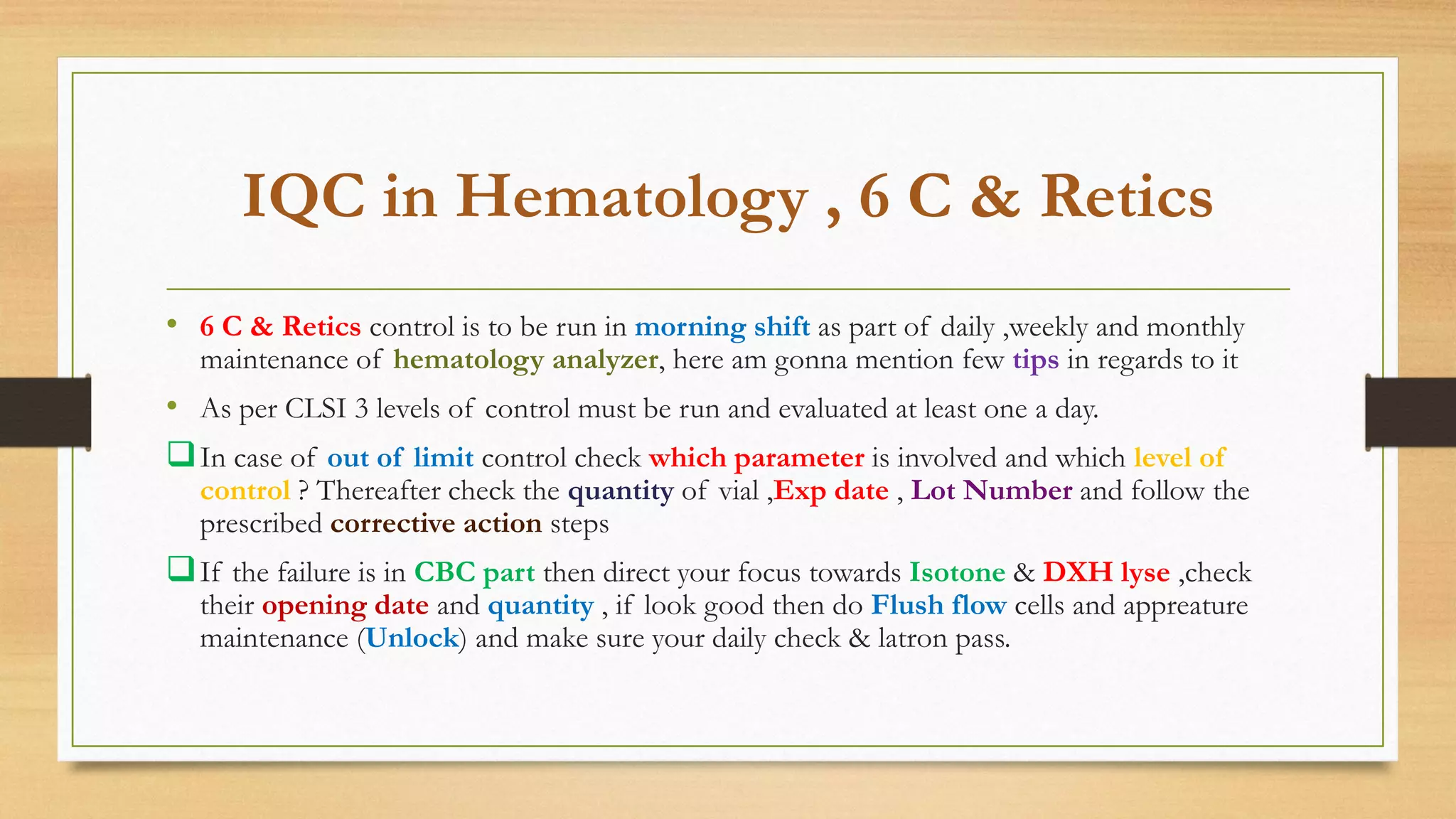 Quality Assurance in Hematology laboratory | PDF