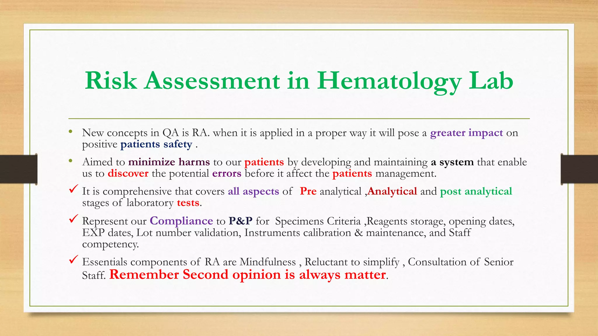 Quality Assurance in Hematology laboratory | PDF