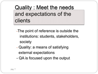 Quality Expectation Example Quality Assurance in Higher Education.pptx