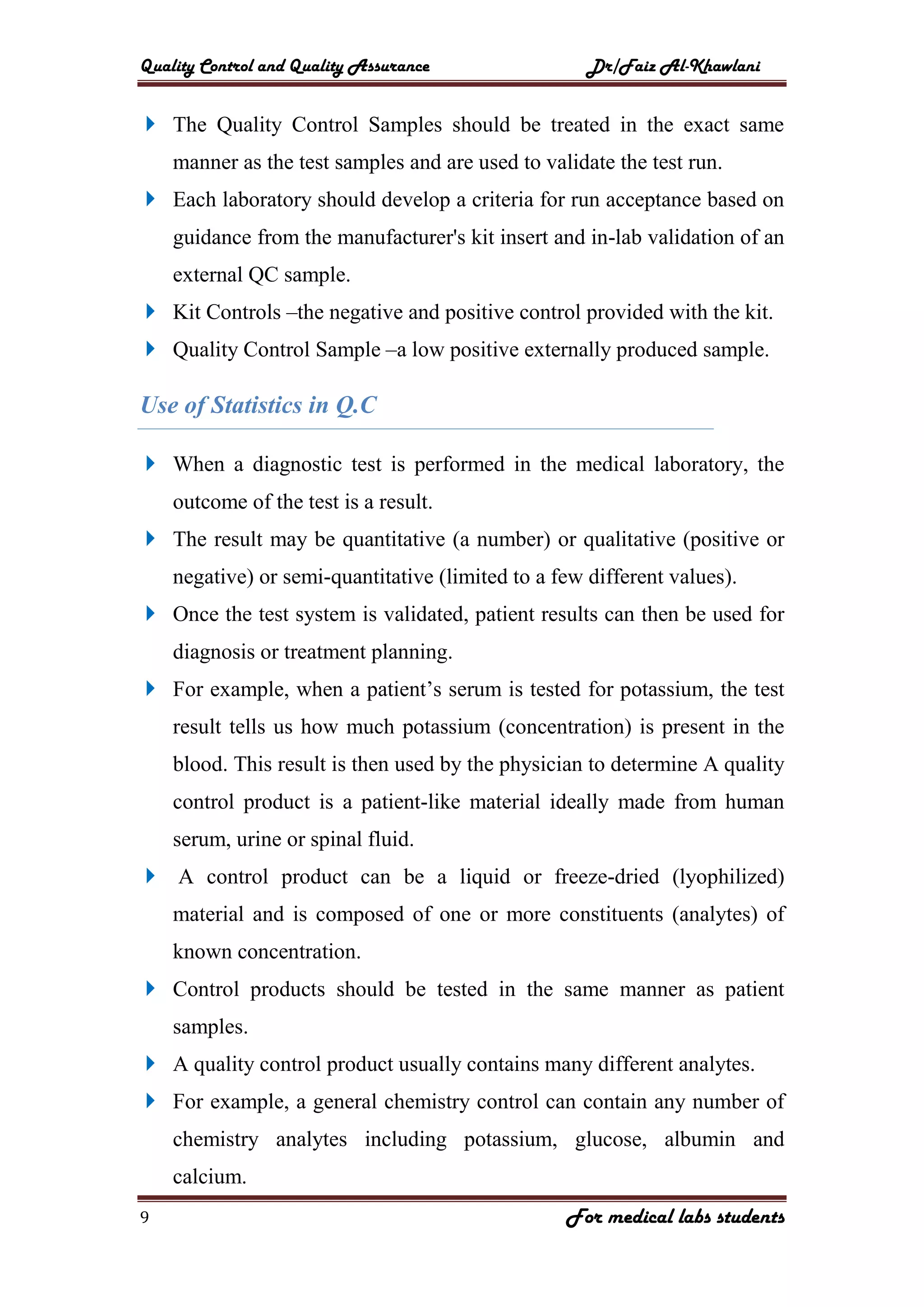 Quality assurance in medical laboratory | PDF