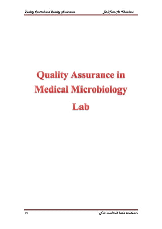 Quality assurance in medical laboratory | PDF