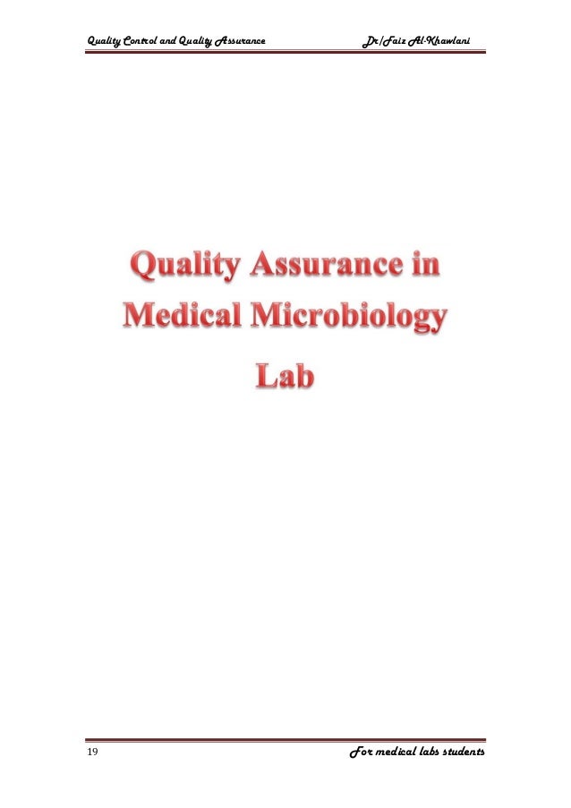 Quality assurance in medical laboratory