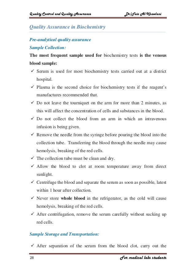 Quality assurance in medical laboratory