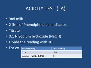 Quality assurance in milk and milk products copy | PPTX