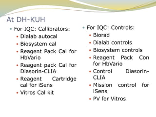 Autocal Human Quality assurance in the department of clinical biochemistry | PPTX