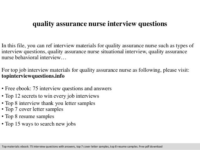 quality assurance nurse interview questions behavioral interview questions nursing