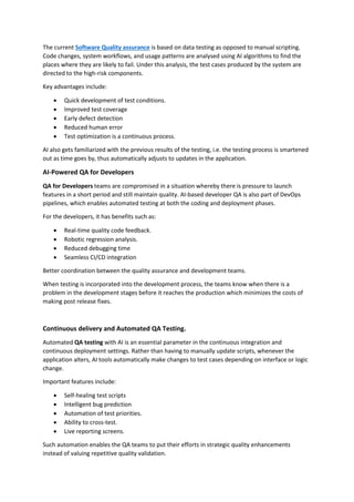Artificial Intelligence Test Cases to QA Teams | PDF