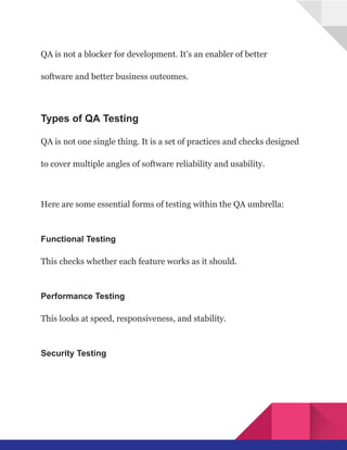 Quality Assurance (QA) Testing to Improve User Experience and ...