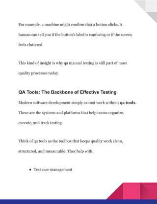 Quality Assurance (QA) Testing to Improve User Experience and ...