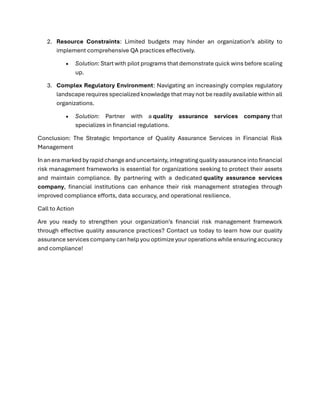 Quality Assurance Services A Key Player in Effective Financial Risk ...