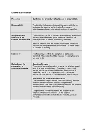 Authentication Guidelines Quality assuring assessment guidelines for providers, revised 2013 | PDF