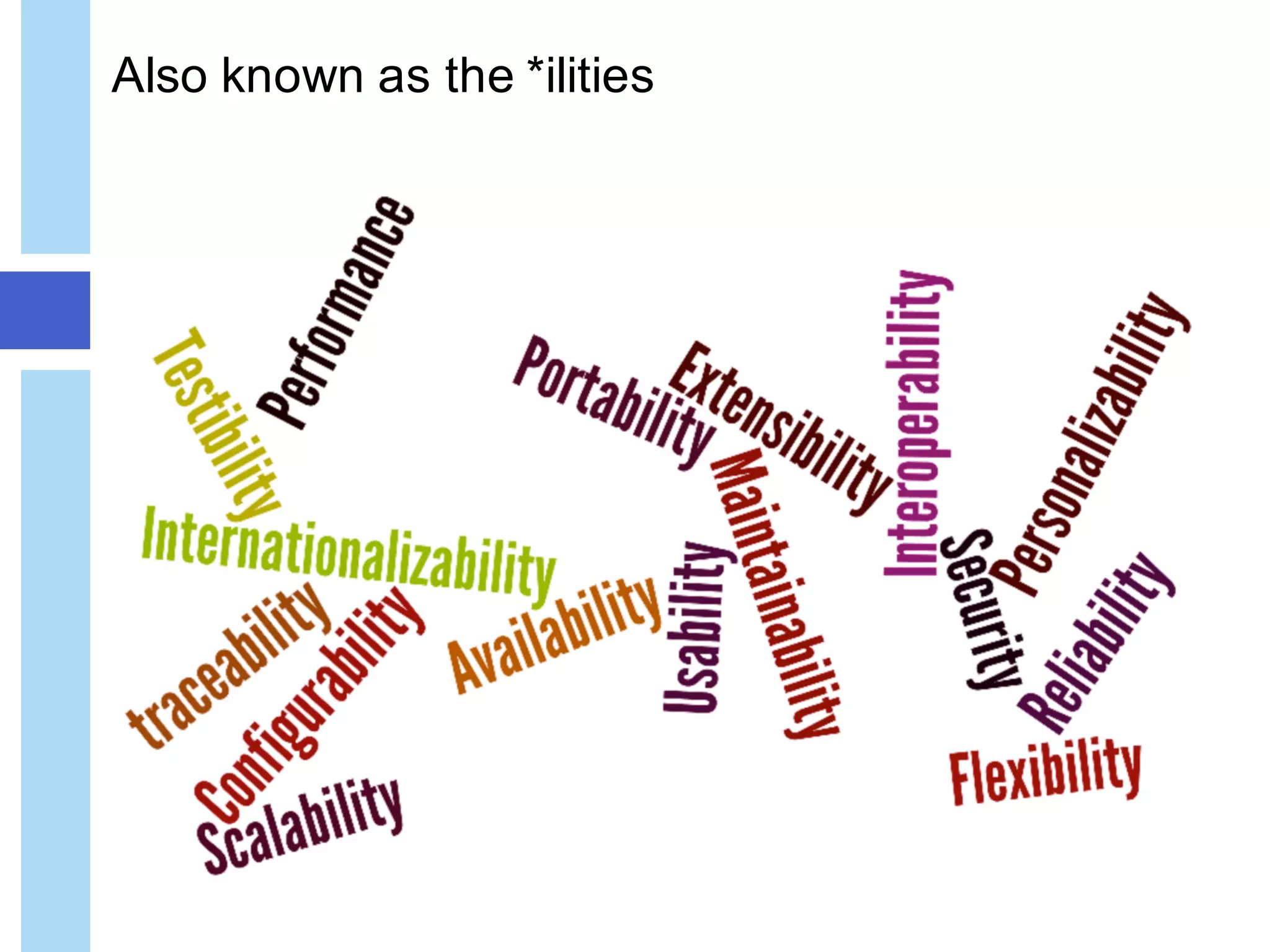 Also known as the *ilities
 