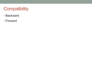 Confidential
Compatibility
• Backward
• Forward
 