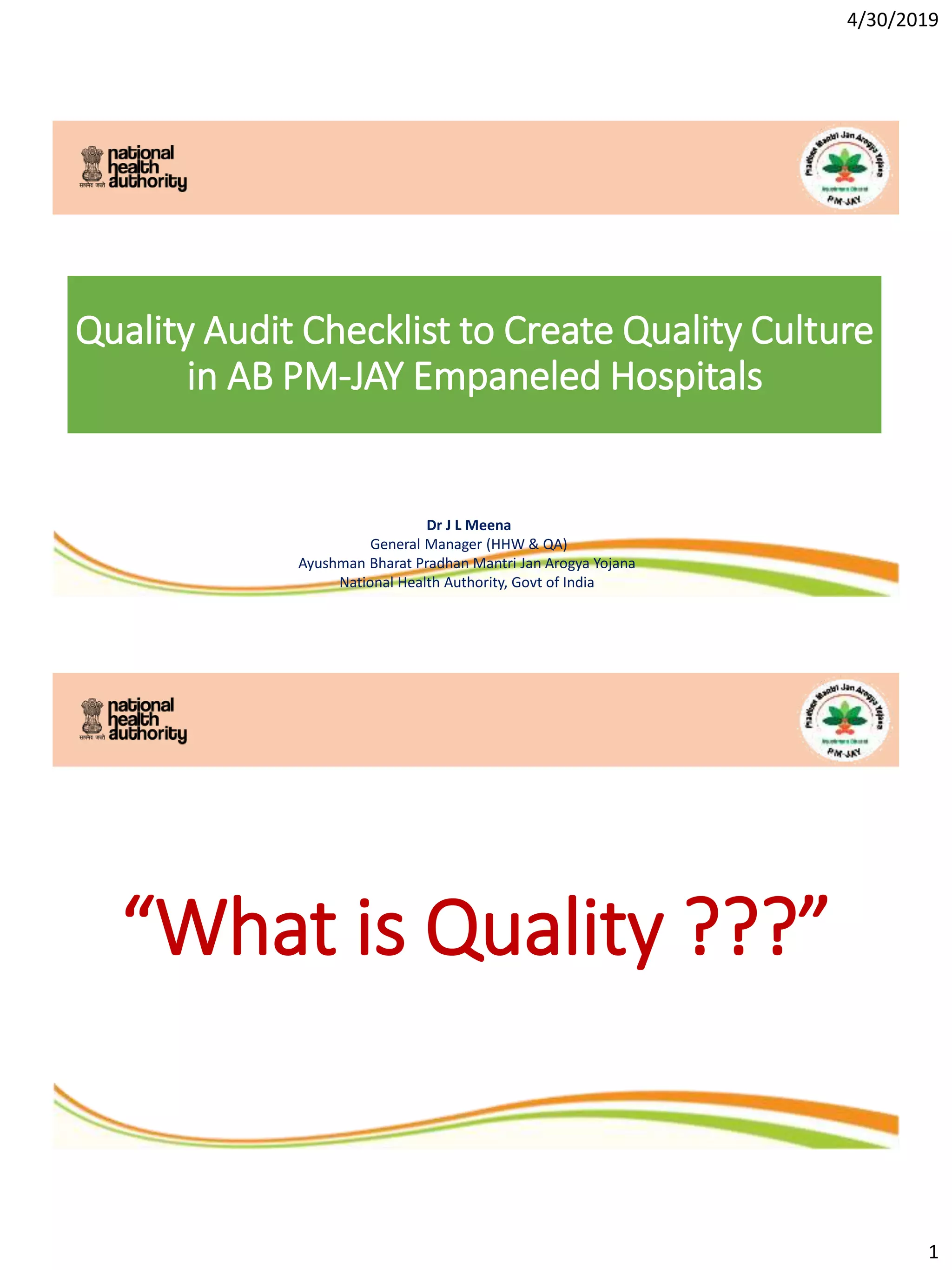 Self Assemment Quality Audit Checklist, | PDF