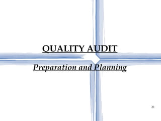 QUALITY AUDIT Preparation and Planning 