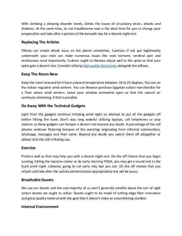 Quality Bed Sheets and Many Other Reasons Contributing To a Good Sleep