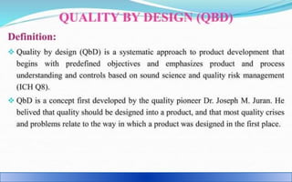 Quality by deign