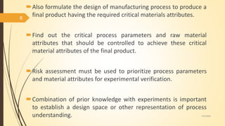 Quality by Design and Process Analytical Technology | PPTX