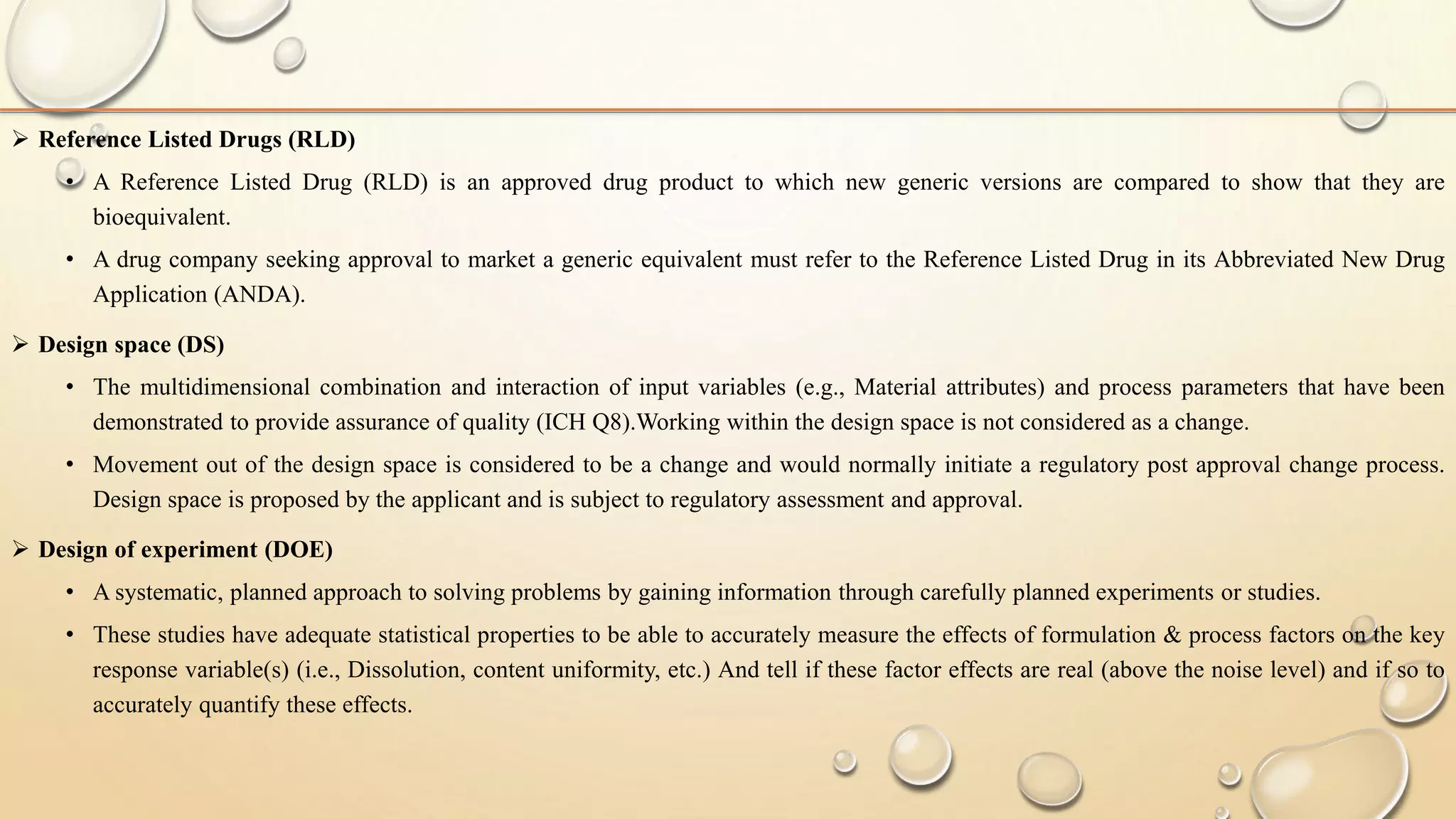 Quality by design (QbD) and process analytical technology (PAT) | PPTX